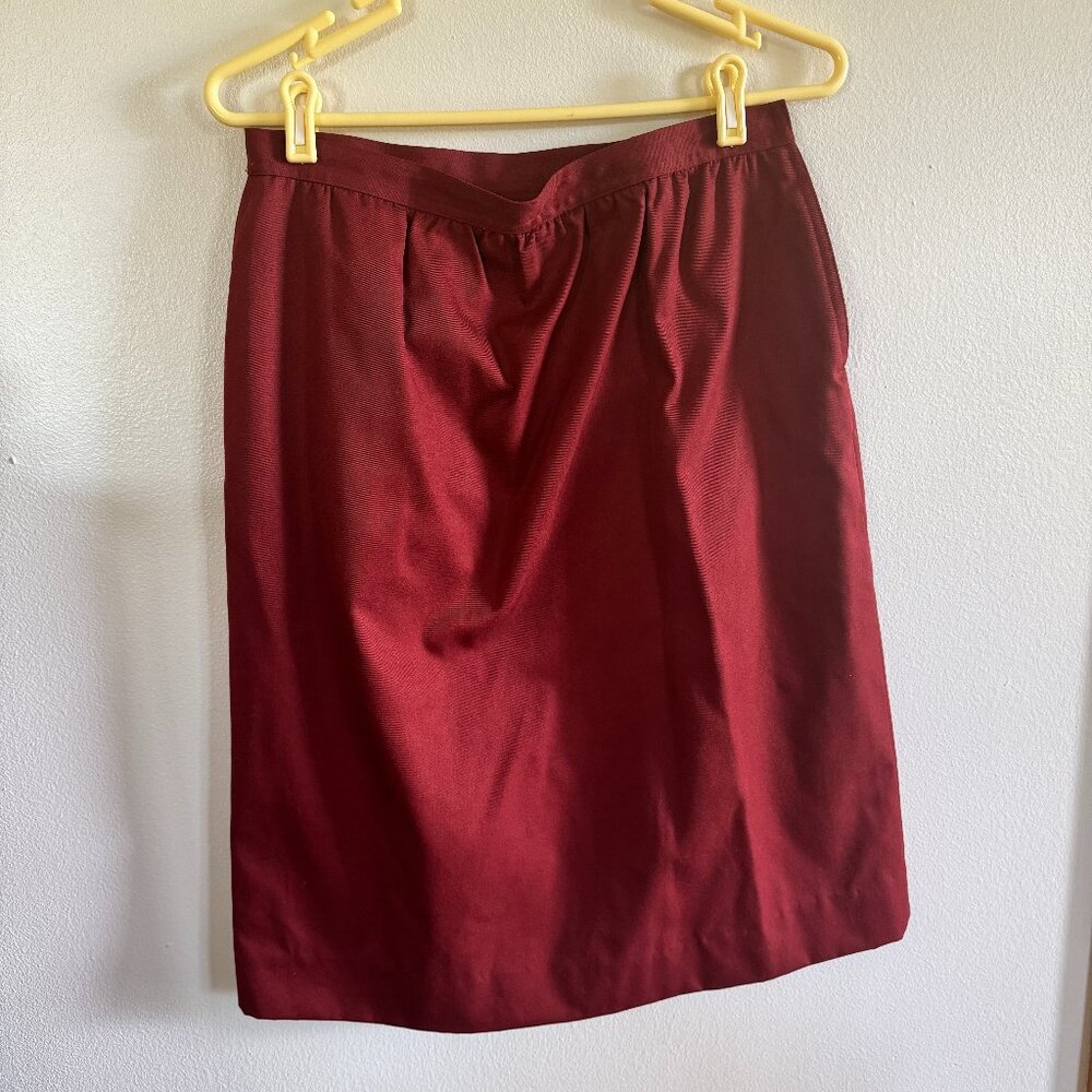 Calf Length Maroon Skirt